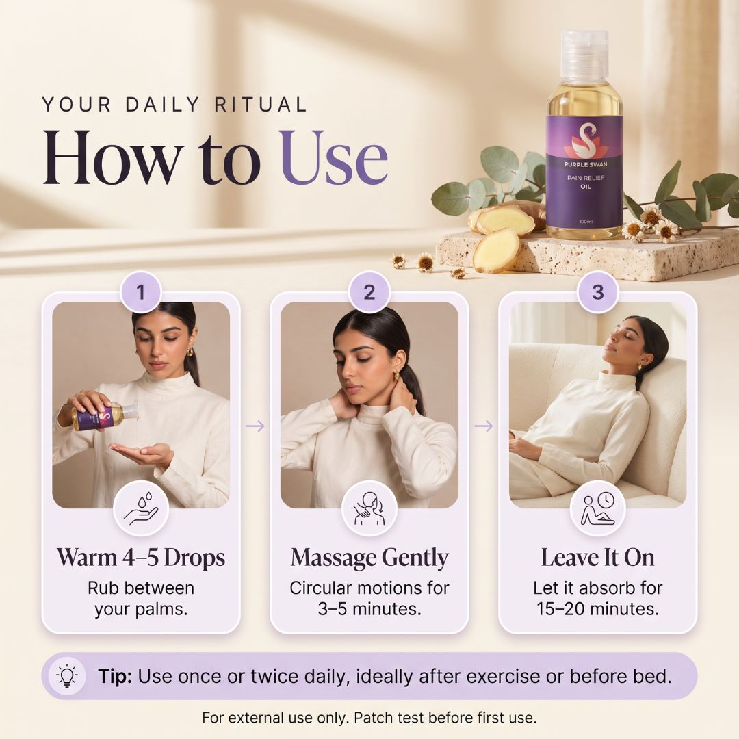 Pain Relief Oil for Back, Knee & Muscle Pain | Purple Swan