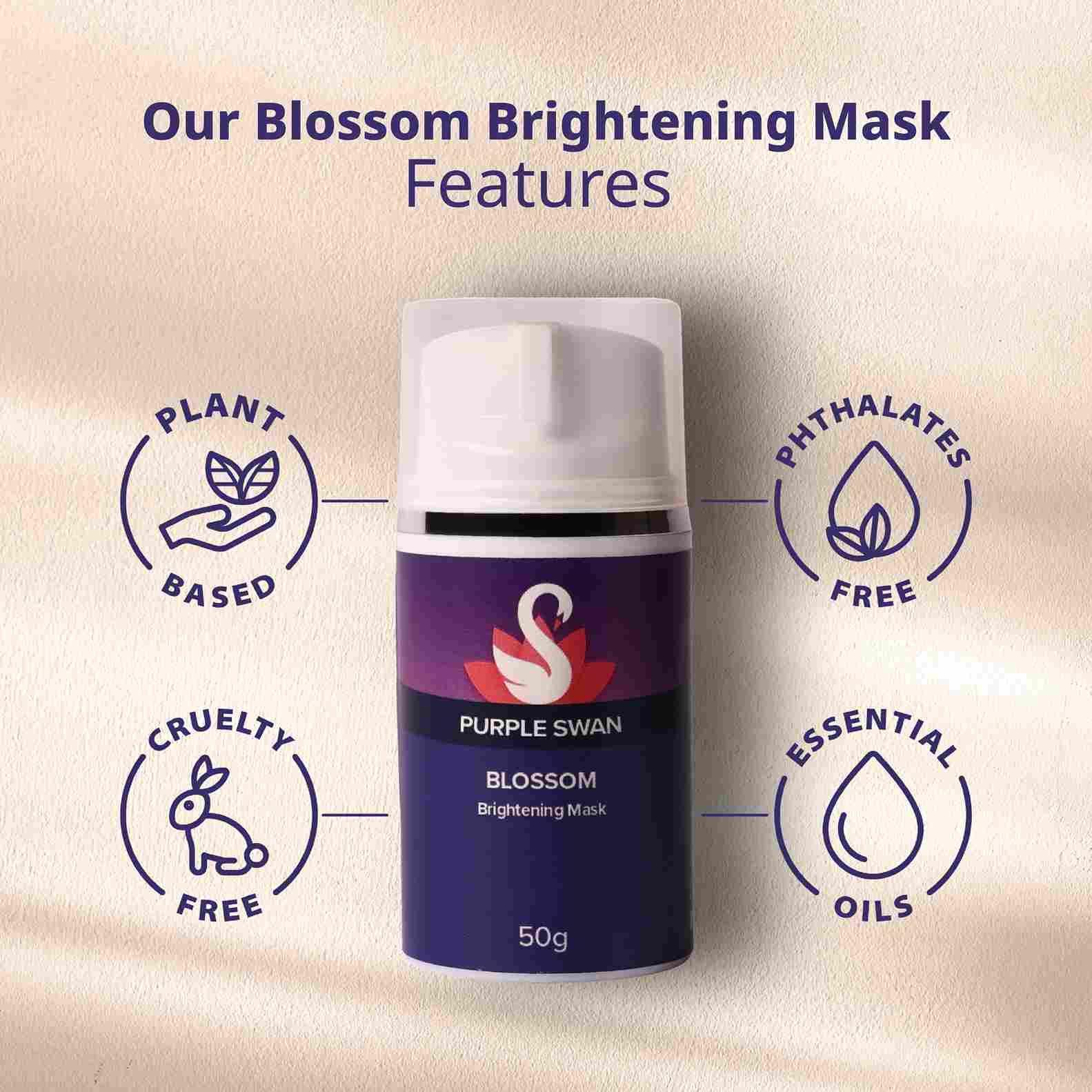 Purple Swan Blossom brightening Mask 
Features