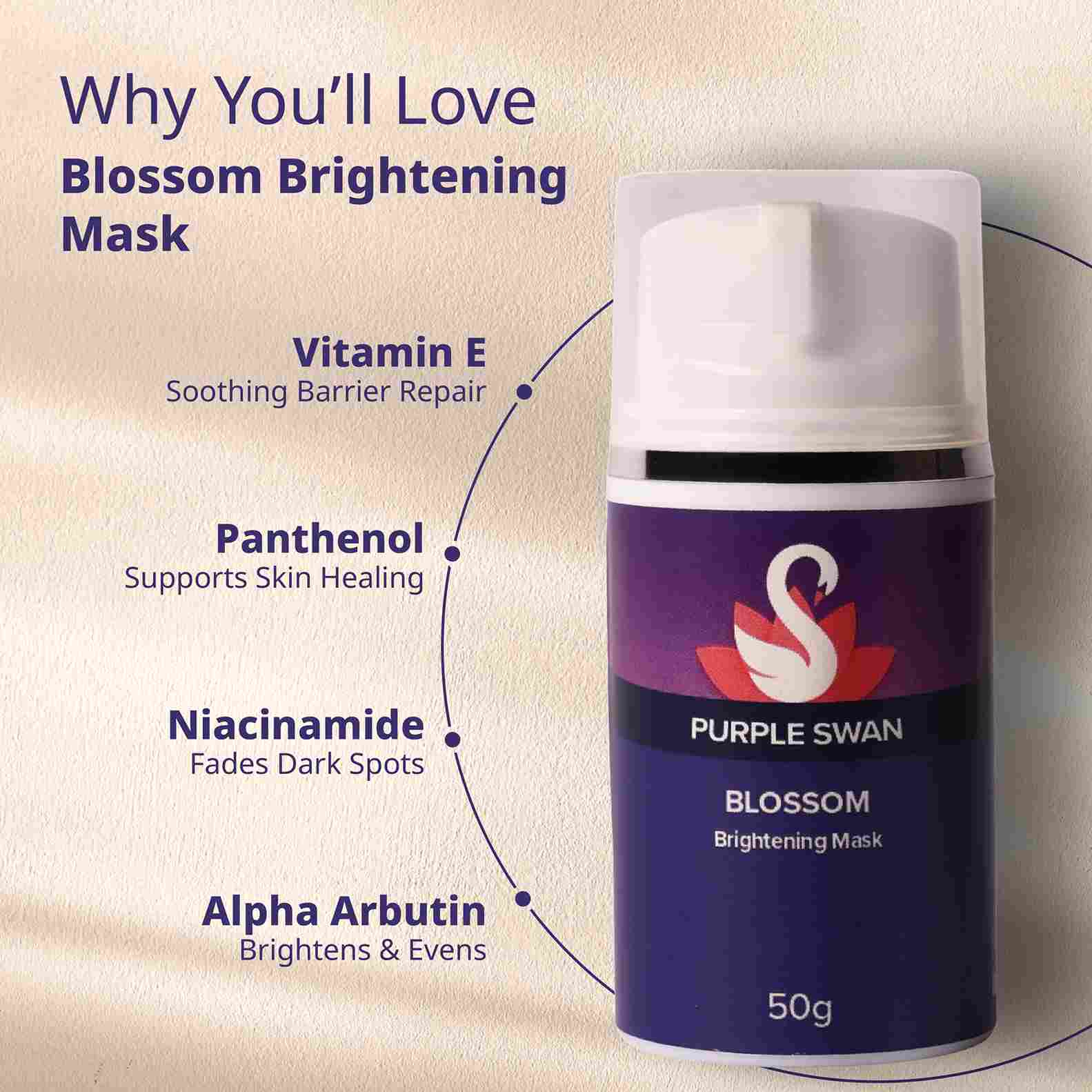 Purple Swan Blossom brightening Mask 
Why You Will Love it