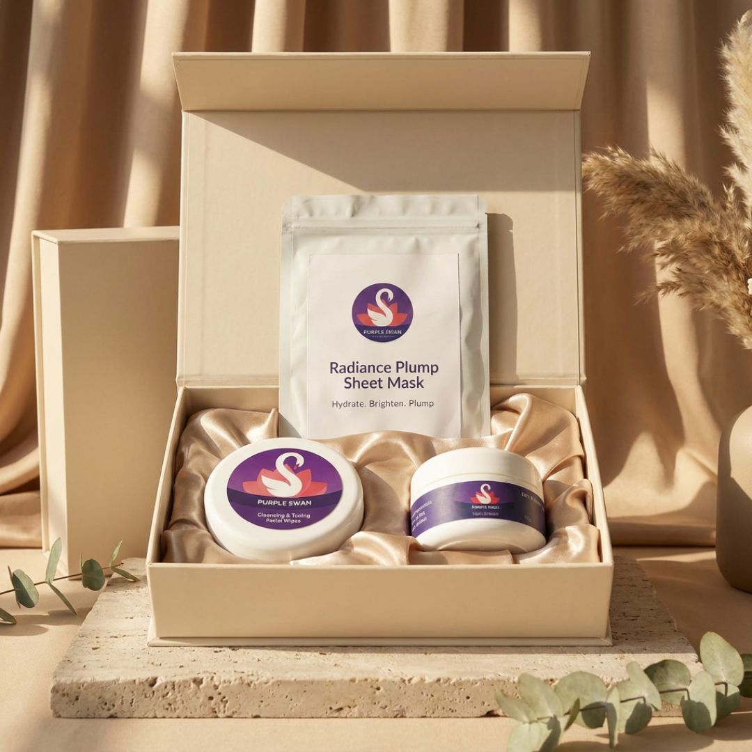 Facial Sheet Mask + Wipes + Moisturizer - Radiance Glow Box