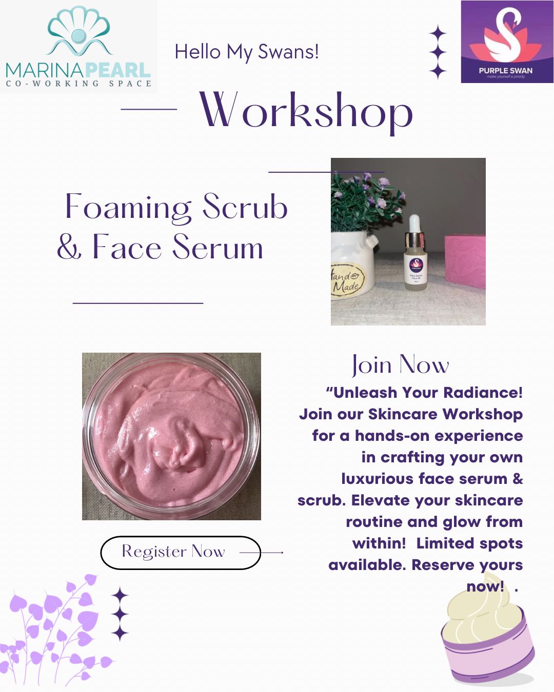 Foaming Scrub and Face Serum Workshop